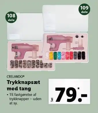 Lidl Trykknapsæt m. tang tilbud
