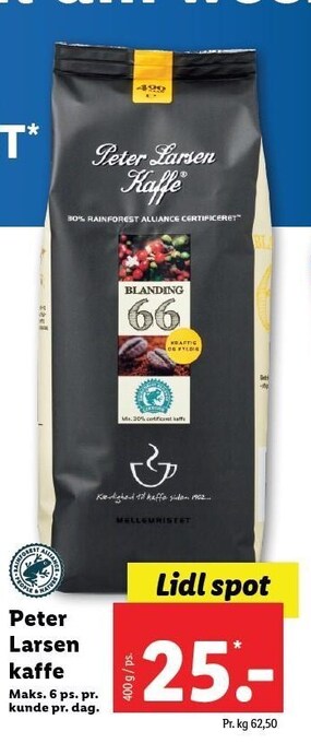 Lidl Peter larsen kaffe tilbud