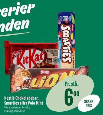 Min Købmand Nestlé chokoladebar, smarties eller polo mint tilbud