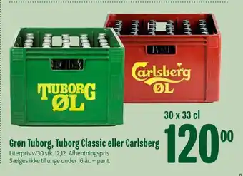 Min Købmand Grøn tuborg, tuborg classic eller carlsberg tilbud