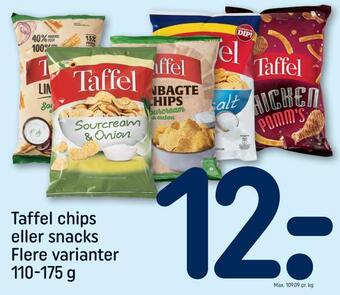 REMA 1000 Taffel chips eller snacks tilbud