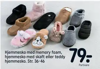 REMA 1000 Hjemmesko med memory foam, hjemmesko med skaft eller teddy hjemmesko tilbud