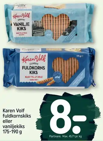 Karen volf fuldkornskiks eller vaniljekiks