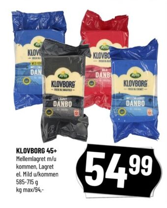 Løvbjerg Klovborg skæreost danbo mellemlagret tilbud