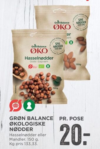 Grøn balance hasselnødder