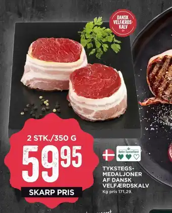 MENY Dansk velfærdskalv kalvetykstegsmedaljoner tilbud
