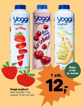 SuperBrugsen Yoggi yoghurt kirsebær tilbud