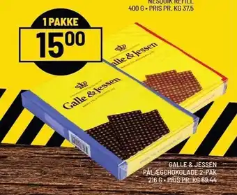 Galle & jessen lys el. mørk pålægschokolade