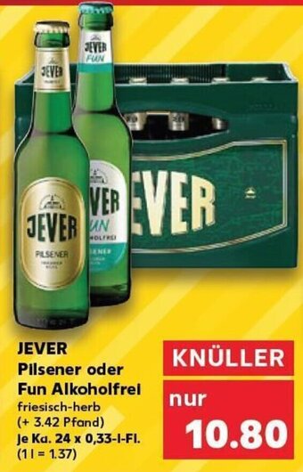 Kaufland Jever Pilsener oder Fun Alkoholfrei tilbud