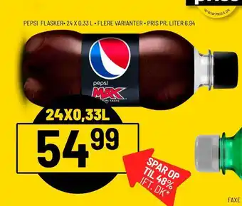 Priss Pepsi flasker∙ tilbud