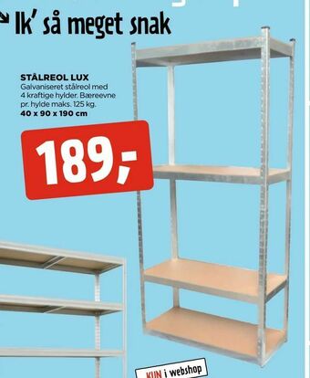 jem & fix Stålreol lux tilbud
