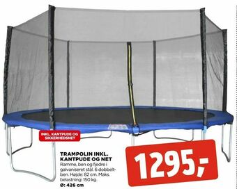 jem & fix Trampolin inkl. kantpude og net tilbud