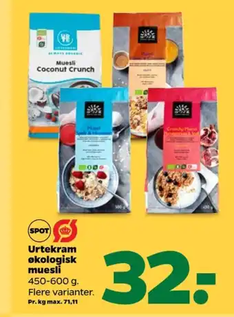 Netto Urtekram müsli tilbud