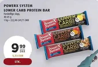 Powerx system lower carb protein bar