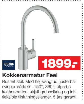 Bauhaus Køkkenarmatur feel tilbud