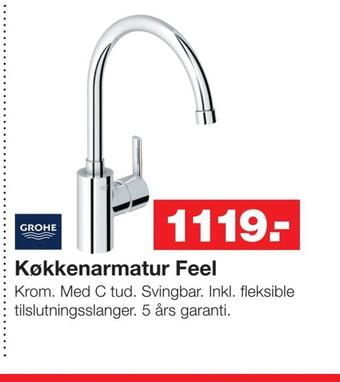 Bauhaus Køkkenarmatur feel tilbud