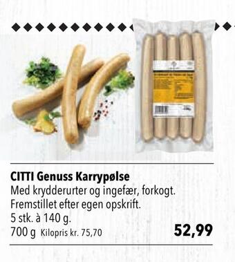 Citti Citti genuss karrypølse tilbud