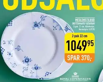 Kop & Kande Blå elements tallerken tilbud