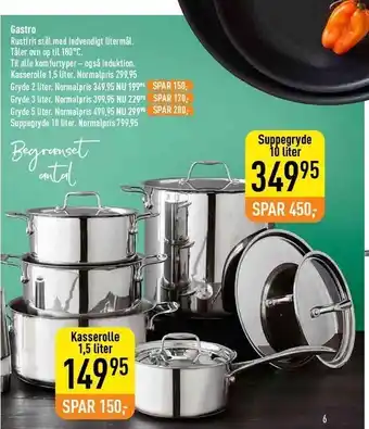 Kop & Kande Gastro kasserolle, gryde el. suppegryde tilbud