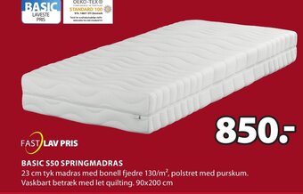 JYSK Basic S50 Springmadras tilbud