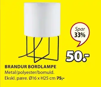 JYSK Brandur Bordlampe tilbud