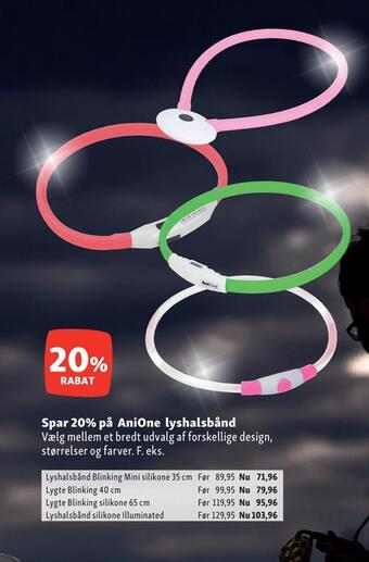 Spar 20% på anione lyshalsbånd.