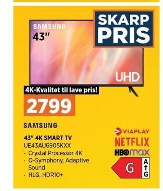 Power 43" 4k smart tv tilbud