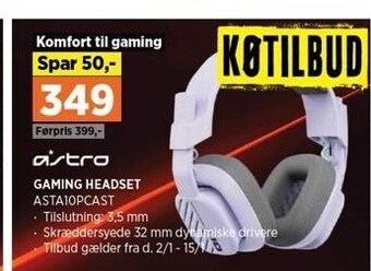 Power Gaming headset tilbud
