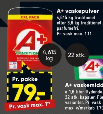 Bilka A+ Vaskepulver tilbud