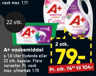 Bilka A+ Vaskemiddel tilbud