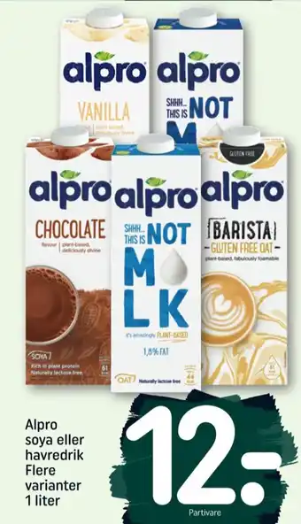 REMA 1000 Alpro havredrik not mlk tilbud