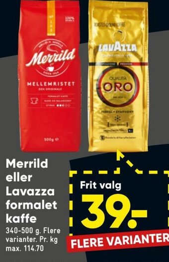 Bilka Merrild Eller Lavazza Formalet Kaffe tilbud
