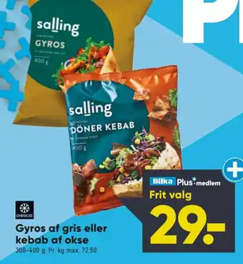 Gyros af Gris eller Kebab af Okse