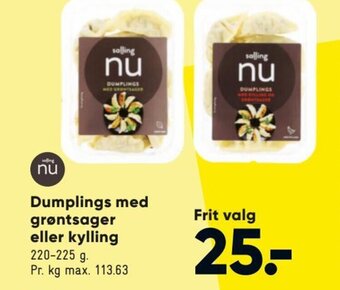 Bilka Dumplings med Grøntsager eller Kylling tilbud