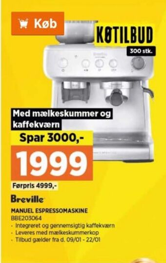 Power Breville espressomaskine tilbud