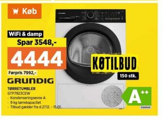 Power Grundig tørretumbler tilbud