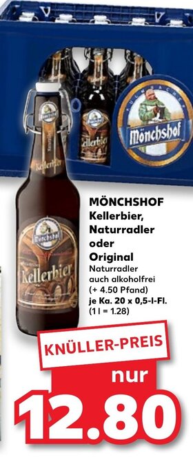 Kaufland Mönchshof Kellerbier, Naturradler oder Original tilbud