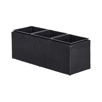 Silvan Plantekasse m. 3 rum, liguria, rattan, sort tilbud