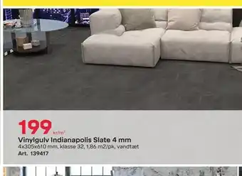 Vinylgulv indianapolis slate 4 mm