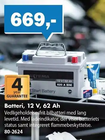 Batteri 12v 62ah
