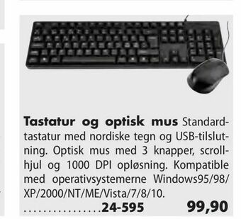 Tastatur og optisk mus