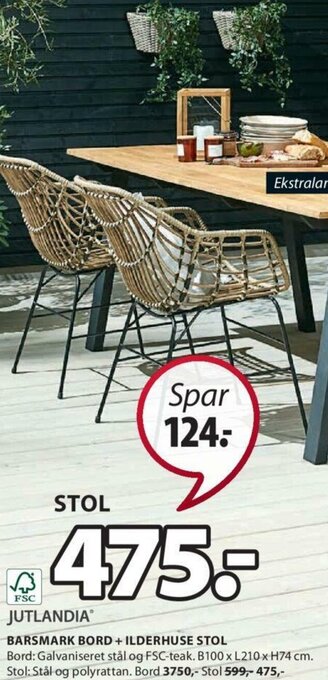 JYSK Barsmark Bord + Ilderhuse Stol tilbud