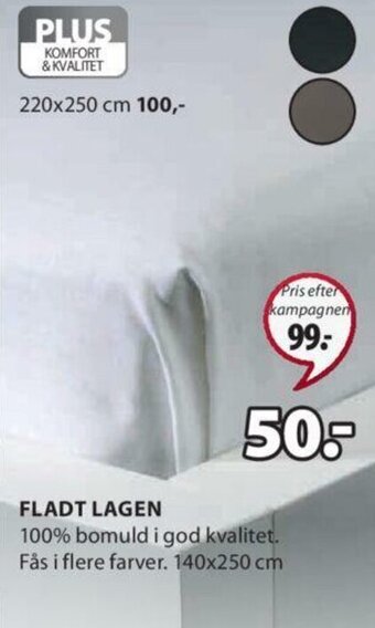 JYSK Fladt Lagen 140x250cm tilbud