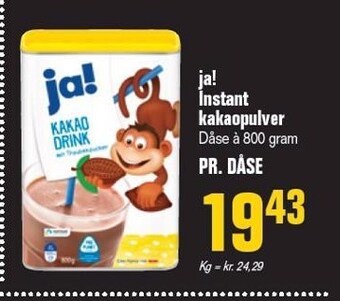 Otto Duborg Ja! instant kakaopulver tilbud