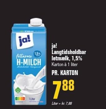 Otto Duborg Ja! langtidsholdbar letmælk 1,5% tilbud