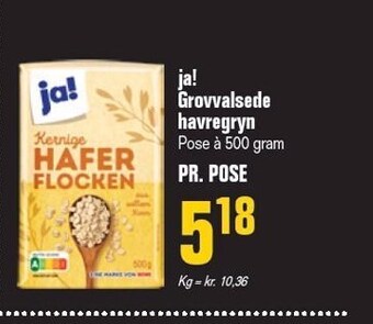 Otto Duborg Ja! grovvalsede havregryn tilbud