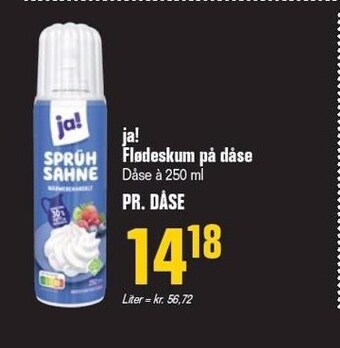 Otto Duborg Ja! flødeskum på dåse tilbud