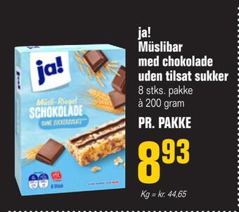 Otto Duborg Ja! müslibar med chokolade uden tilsat sukker tilbud