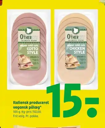 Italiensk produceret vegansk pålæg