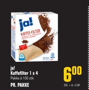 Otto Duborg Ja! kaffefilter 1 x 4 tilbud